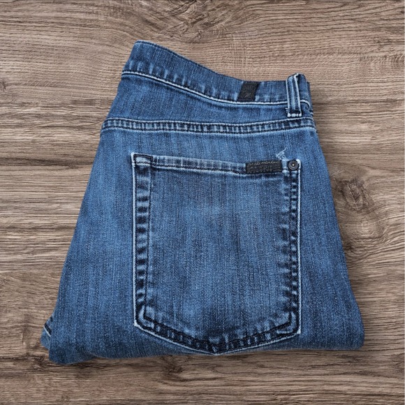 7 For All Mankind Jeans Mens 33 Blue Slimmy Luxe Performance Straight Denim Pant - Picture 1 of 14